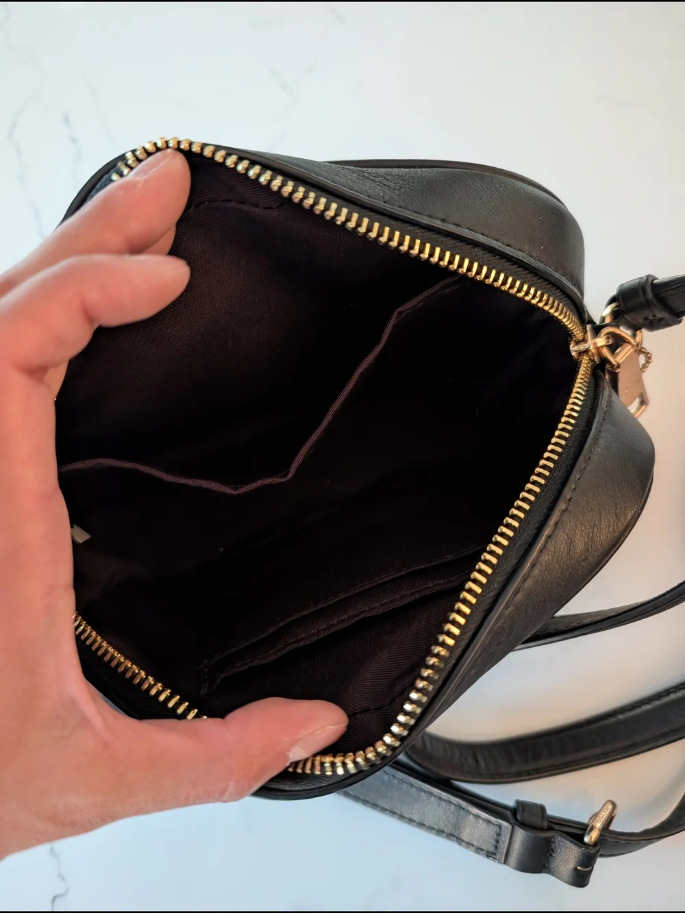 Coach Black Embossed Leather Crossbody Mini Jamie Camera Bag
